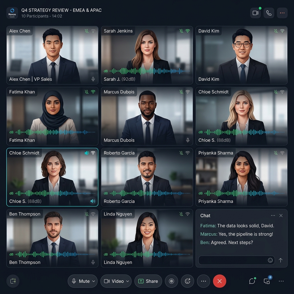 dMeet grid view interface